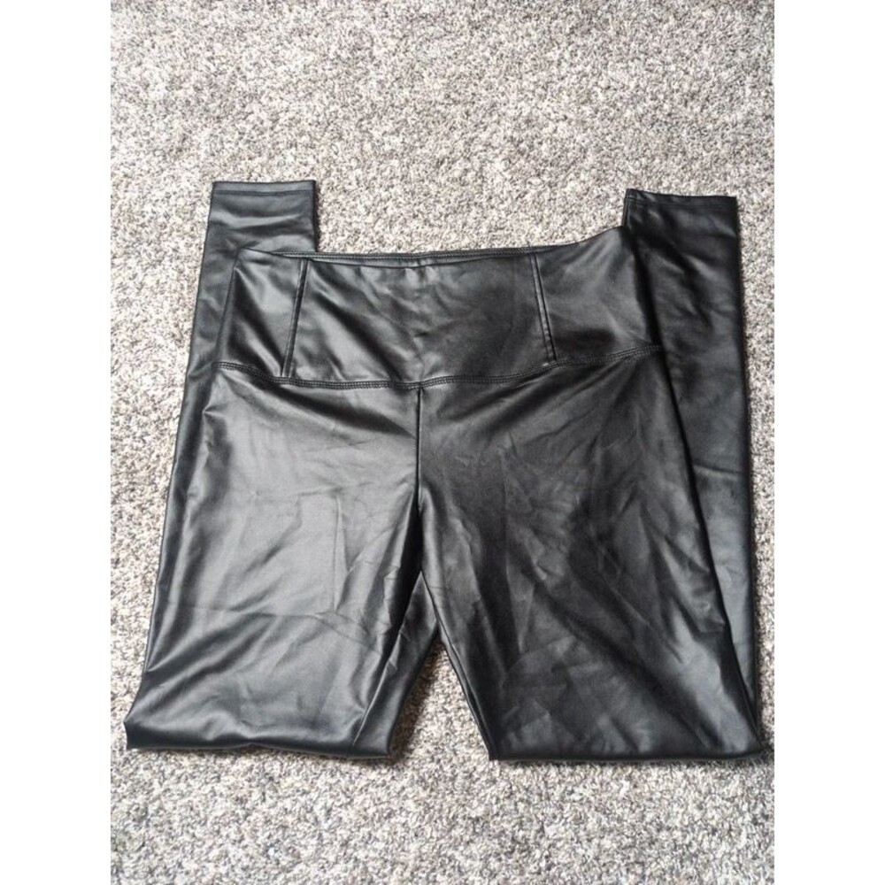 JustFab Polyester Pleather Pants Women's Medium Black